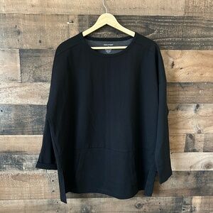 Ministry of Supply Black Ponte Tunic Small | Pocket Minimalist Work Top